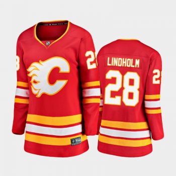 Women's 2020-21 Calgary Flames Elias Lindholm #28 Home Premier Breakaway Jersey - Red