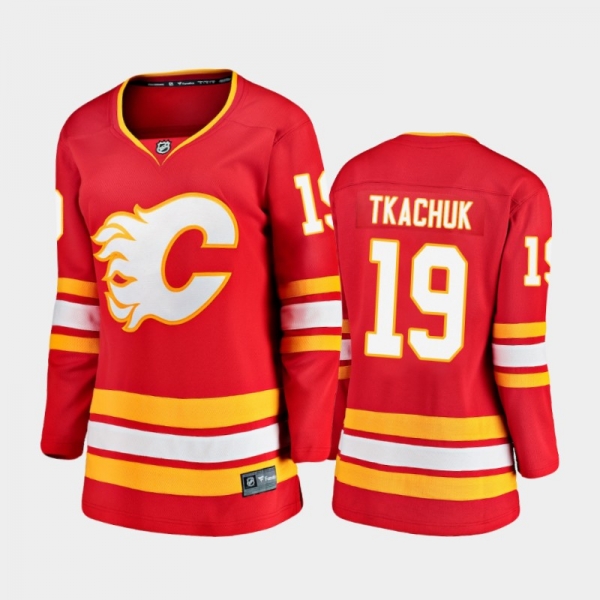 Women's 2020-21 Calgary Flames Matthew Tkachuk #19 Home Premier Breakaway Jersey - Red