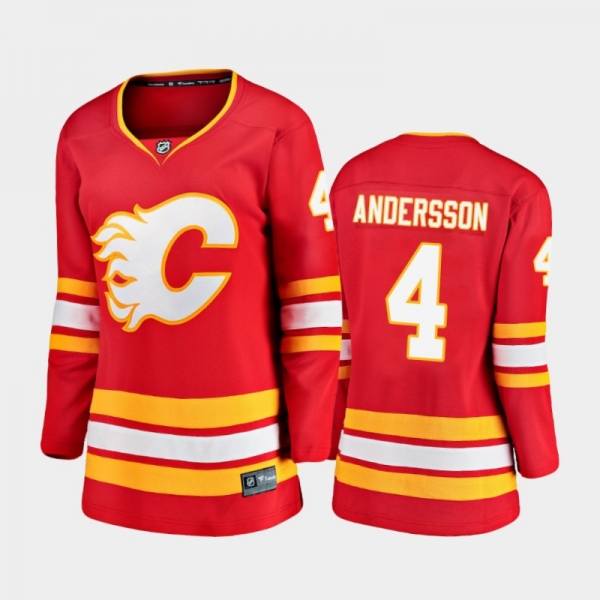 Women's 2020-21 Calgary Flames Rasmus Andersson #4 Home Premier Breakaway Jersey - Red