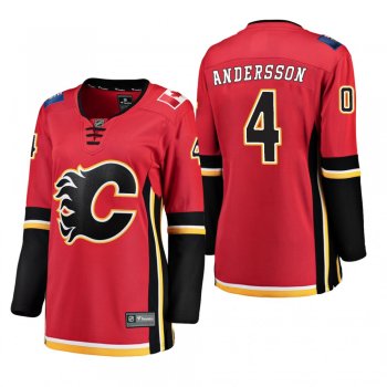 Women's Rasmus Andersson #4 Calgary Flames Home Breakaway Player Red Bargain Jersey