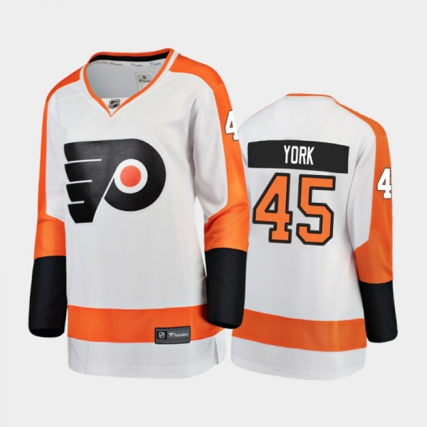 Women's 2020-21 Philadelphia Flyers Cam York #45 Away Jersey - White