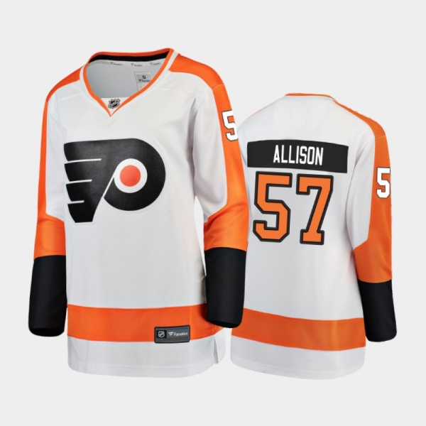 Women's 2020-21 Philadelphia Flyers Wade Allison #57 Away Jersey - White