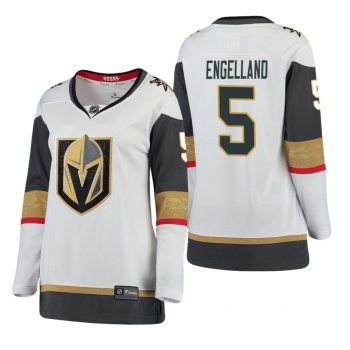 Women's Deryk Engelland Vegas Golden Knights Away White Breakaway Player Cheap Jersey