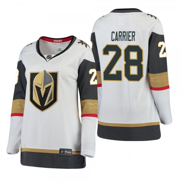 Women's William Carrier #28 Vegas Golden Knights Away Breakaway Player White Jersey