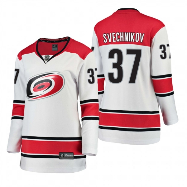 Women's Andrei Svechnikov Carolina Hurricanes Away White Breakaway Player Cheap Jersey