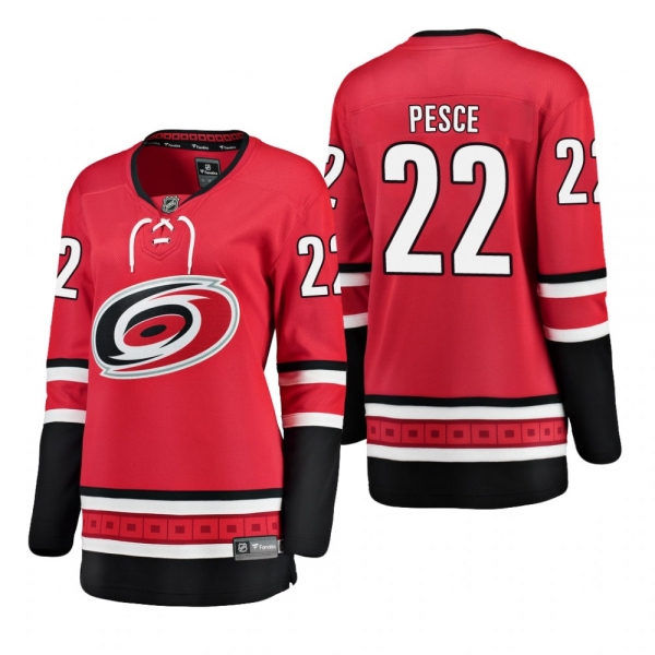 Women's Brett Pesce #22 Carolina Hurricanes Home Breakaway Player Red Bargain Jersey