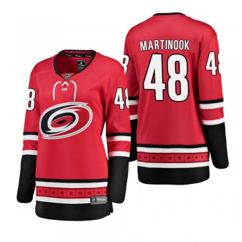 Women's Jordan Martinook #48 Carolina Hurricanes Home Breakaway Player Red Bargain Jersey