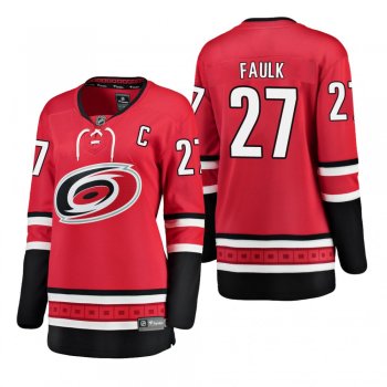 Women's Justin Faulk #27 Carolina Hurricanes Home Breakaway Player Red Bargain Jersey