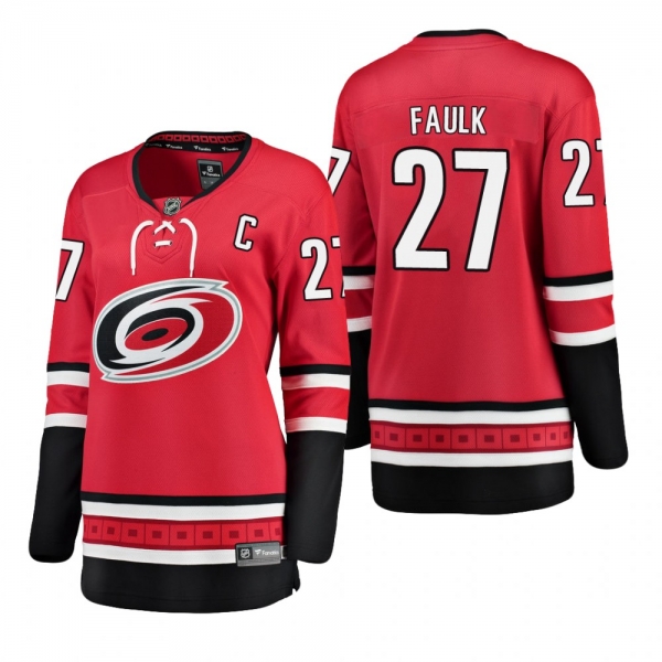 Women's Justin Faulk #27 Carolina Hurricanes Home Breakaway Player Red Bargain Jersey