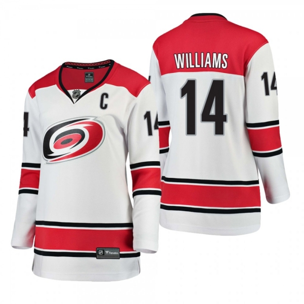 Women's Justin Williams Hurricanes Away White Breakaway Player Jersey Low-Priced