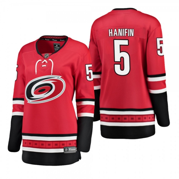 Women's Noah Hanifin #5 Carolina Hurricanes Home Breakaway Player Red Bargain Jersey