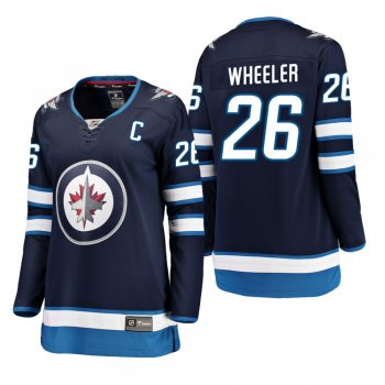 Women's Blake Wheeler #26 Winnipeg Jets Home Breakaway Player Navy Bargain Jersey