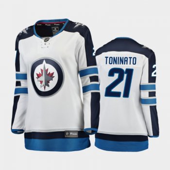 Women's 2020-21 Winnipeg Jets Dominic Toninato #21 Away Breakaway Player Jersey - White