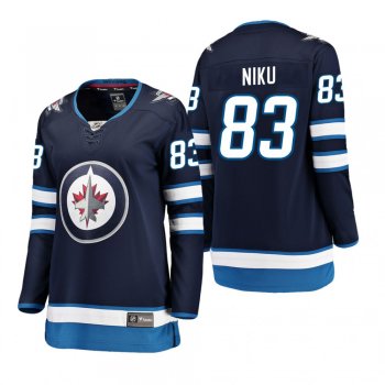 Women's Sami Niku #83 Winnipeg Jets Home Breakaway Player Navy Bargain Jersey