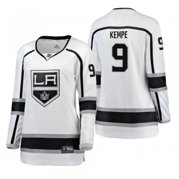 Women's Adrian Kempe #9 Los Angeles Kings Away Breakaway Player White Bargain Jersey