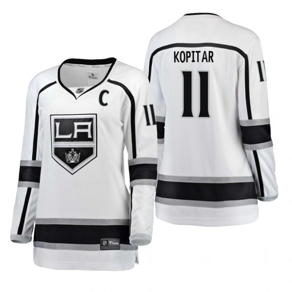 Women's Anze Kopitar #11 Los Angeles Kings Away Breakaway Player White Bargain Jersey