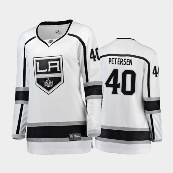 Women's 2020-21 Los Angeles Kings Calvin Petersen #40 Away Breakaway Player Jersey - White