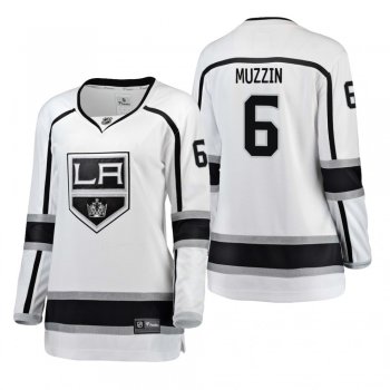 Women's Jake Muzzin #6 Los Angeles Kings Away Breakaway Player White Bargain Jersey