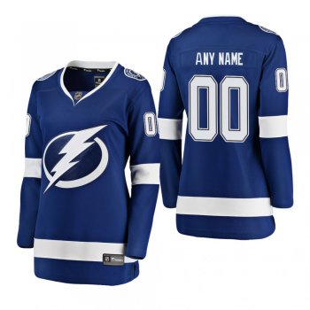 Women's Custom #00 Tampa Bay Lightning Home Breakaway Player blue Bargain Jersey