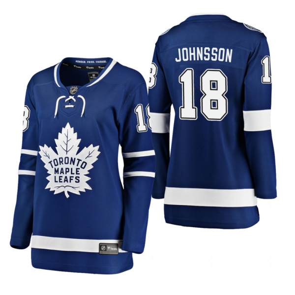 Women's Andreas Johnsson #18 Toronto Maple Leafs Home Breakaway Player Blue Bargain Jersey