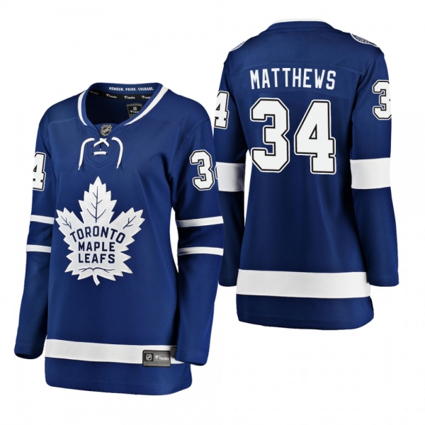 Women's Auston Matthews #34 Toronto Maple Leafs Home Breakaway Player Blue Bargain Jersey