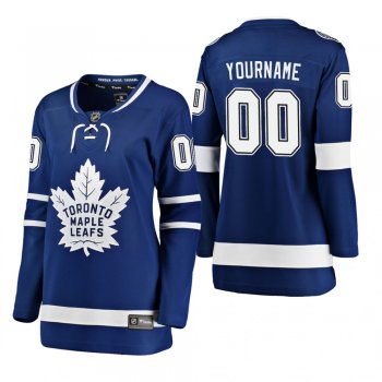 Women's Custom #00 Toronto Maple Leafs Home Breakaway Player Blue Bargain Jersey