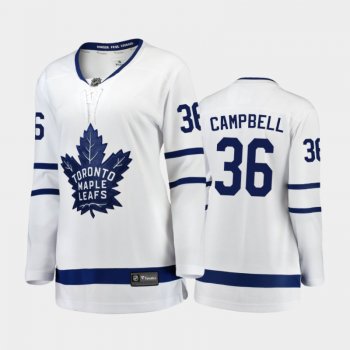 Women's 2020-21 Toronto Maple Leafs Jack Campbell #36 Away Jersey - White