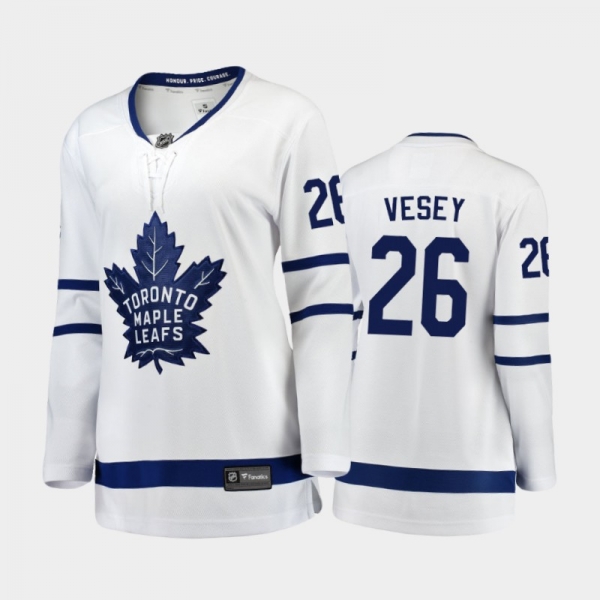 Women's 2020-21 Toronto Maple Leafs Jimmy Vesey #26 Away Breakaway Player Jersey - White