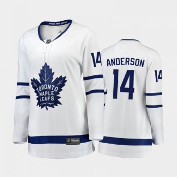 Women's 2020-21 Toronto Maple Leafs Joey Anderson #14 Away Breakaway Player Jersey - White