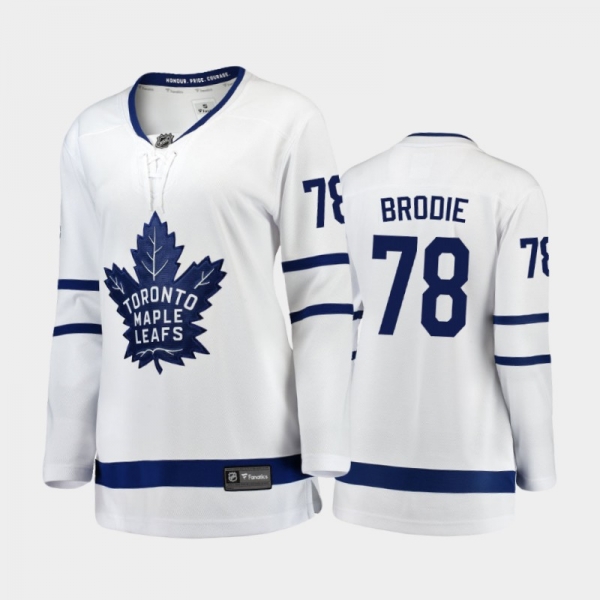 Women's 2020-21 Toronto Maple Leafs T. J. Brodie #78 Away Breakaway Player Jersey - White