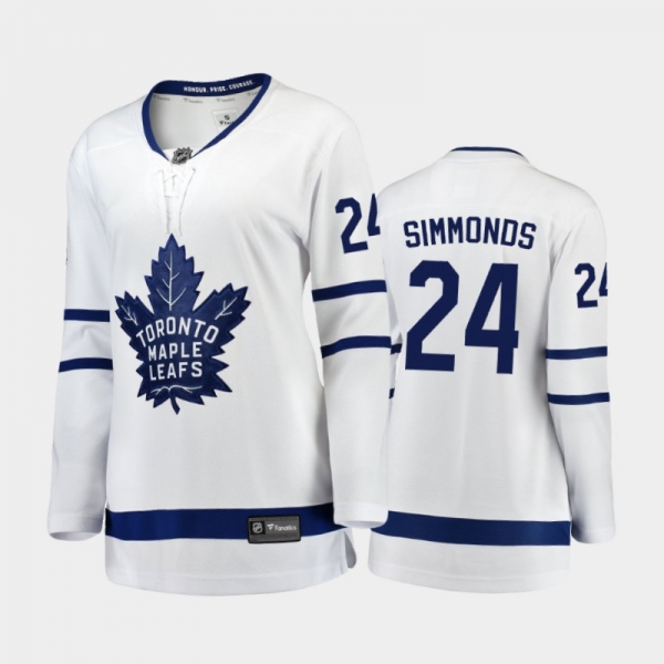 Women's 2020-21 Toronto Maple Leafs Wayne Simmonds #24 Away Breakaway Player Jersey - White