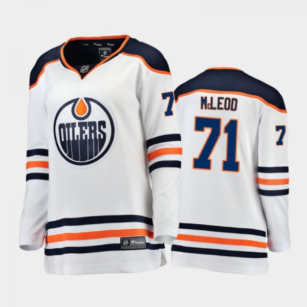 Women's 2020-21 Edmonton Oilers Ryan McLeod #71 Away Jersey - White