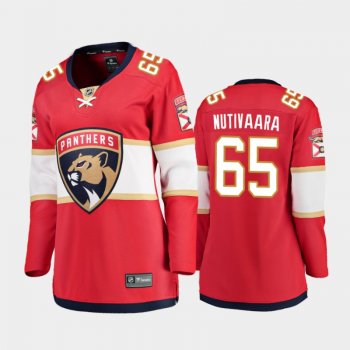 Women's 2020-21 Florida Panthers Markus Nutivaara #65 Home Breakaway Player Jersey - Red