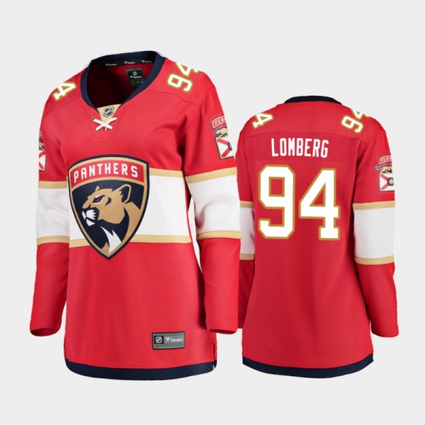 Women's 2020-21 Florida Panthers Ryan Lomberg #94 Home Breakaway Player Jersey - Red