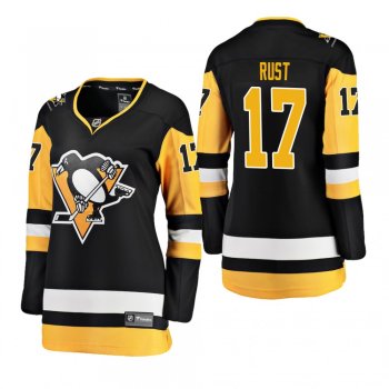 Women's Bryan Rust #17 Pittsburgh Penguins Home Breakaway Player Black Bargain Jersey