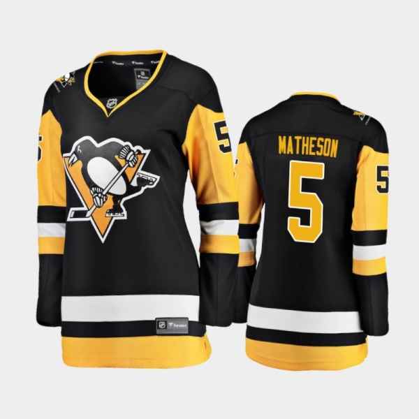 Women's 2020-21 Pittsburgh Penguins Mike Matheson #5 Home Breakaway Player Jersey - Black