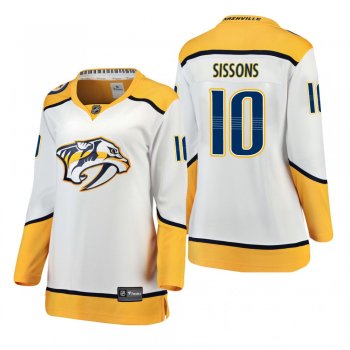 Women's Colton Sissons #10 Nashville Predators Away Breakaway Player White Bargain Jersey