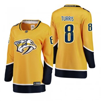 Women's Kyle Turris #8 Nashville Predators Home Breakaway Player Gold Bargain Jersey