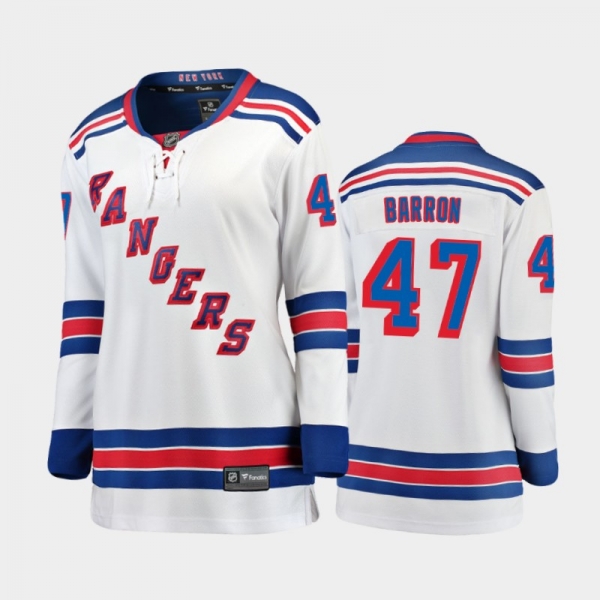 Women's 2020-21 New York Rangers Morgan Barron #47 Away Jersey - White