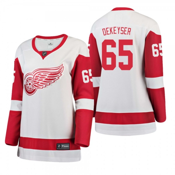 Women's Danny DeKeyser #65 Detroit Red Wings Away Breakaway Player White Bargain Jersey