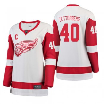 Women's Henrik Zetterberg #40 Detroit Red Wings Away Breakaway Player White Bargain Jersey