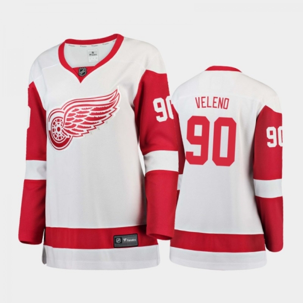 Women's 2020-21 Detroit Red Wings Joe Veleno #90 Away Jersey - White