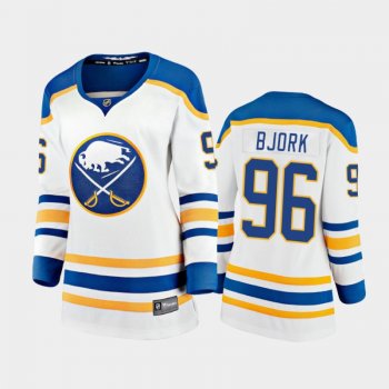 Women's 2020-21 Buffalo Sabres Anders Bjork #96 Away Jersey - White