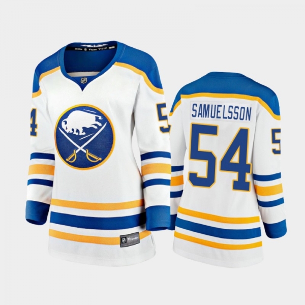 Women's 2020-21 Buffalo Sabres Mattias Samuelsson #54 Away Jersey - White