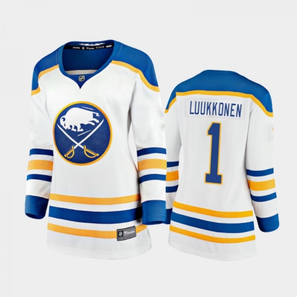 Women's 2020-21 Buffalo Sabres Ukko-Pekka Luukkonen #1 Away Jersey - White