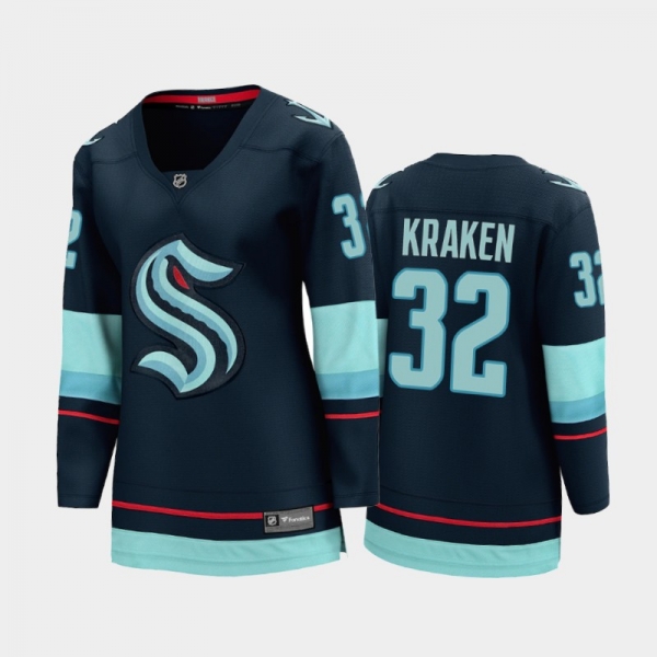 Women's Seattle Kraken #32 Home 2021-22 Breakaway Jersey Navy