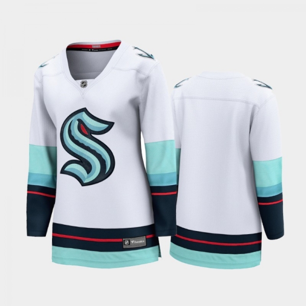 Women's Seattle Kraken # Away 2021-22 Breakaway Jersey White