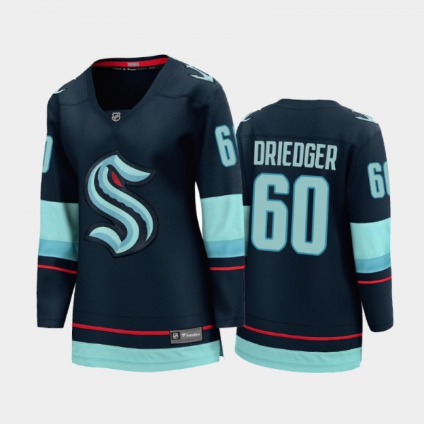 Women's Seattle Kraken Chris Driedger #60 Home 2021-22 Breakaway Jersey Navy