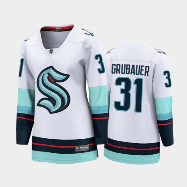 Women's Seattle Kraken Philipp Grubauer #31 Away 2021-22 Breakaway Jersey White