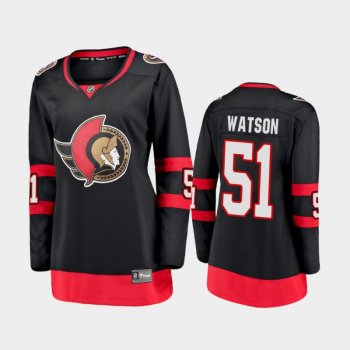 Women's 2020-21 Ottawa Senators Austin Watson #51 Home Breakaway Player Jersey - Black